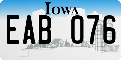 IA license plate EAB076