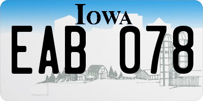 IA license plate EAB078