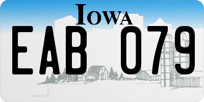 IA license plate EAB079