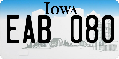 IA license plate EAB080