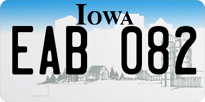 IA license plate EAB082