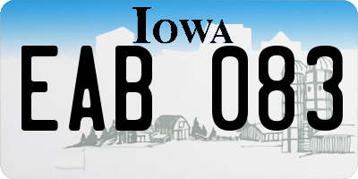 IA license plate EAB083