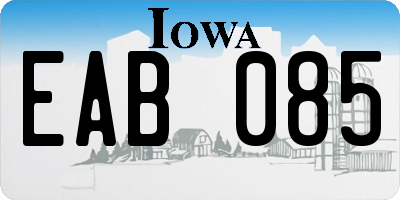 IA license plate EAB085