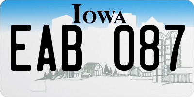 IA license plate EAB087