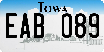 IA license plate EAB089