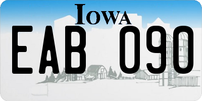 IA license plate EAB090