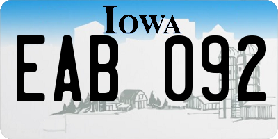 IA license plate EAB092