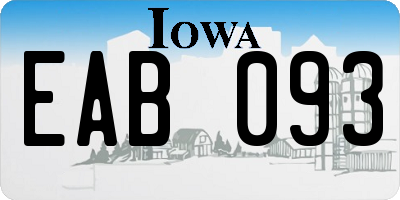 IA license plate EAB093