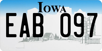 IA license plate EAB097