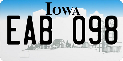 IA license plate EAB098