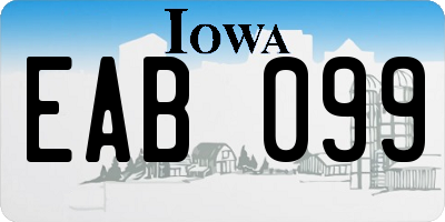 IA license plate EAB099