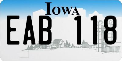 IA license plate EAB118