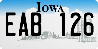 IA license plate EAB126