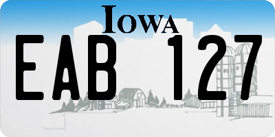 IA license plate EAB127