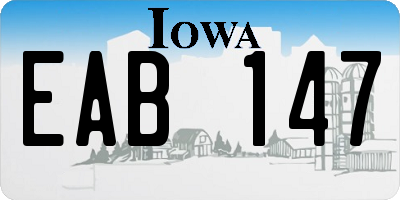 IA license plate EAB147