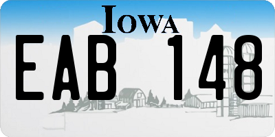 IA license plate EAB148