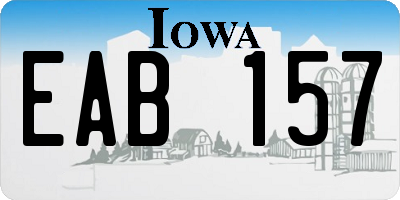 IA license plate EAB157