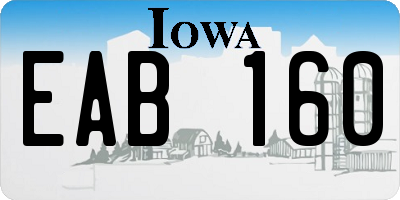 IA license plate EAB160