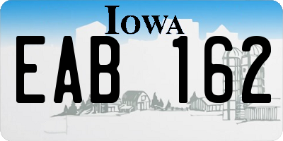 IA license plate EAB162