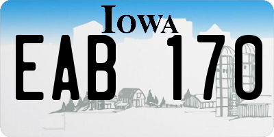 IA license plate EAB170