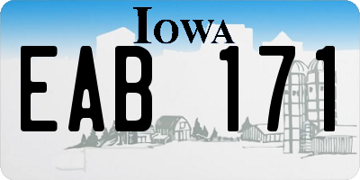 IA license plate EAB171