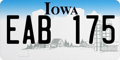 IA license plate EAB175