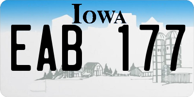 IA license plate EAB177