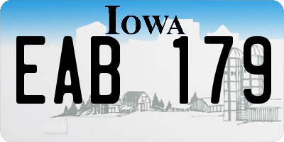 IA license plate EAB179