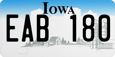 IA license plate EAB180