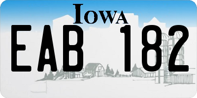 IA license plate EAB182