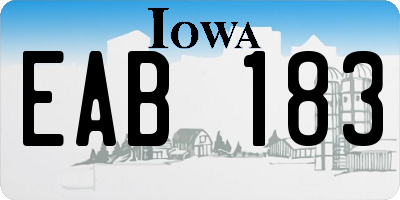 IA license plate EAB183