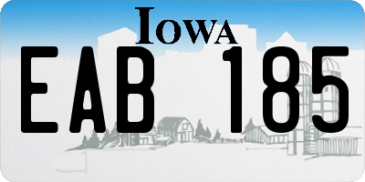 IA license plate EAB185