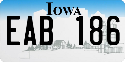 IA license plate EAB186