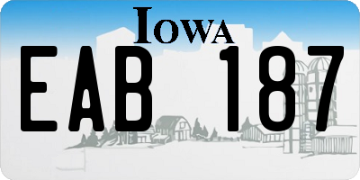 IA license plate EAB187