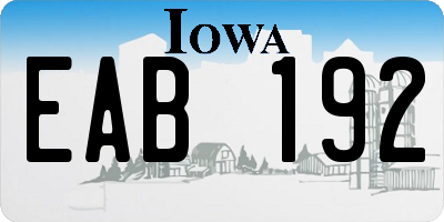 IA license plate EAB192