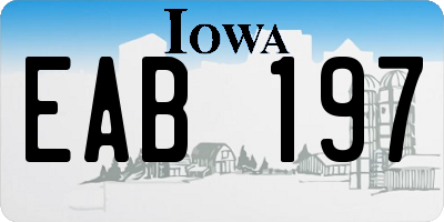 IA license plate EAB197