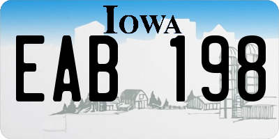 IA license plate EAB198