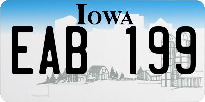 IA license plate EAB199