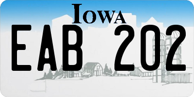 IA license plate EAB202