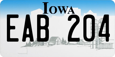 IA license plate EAB204