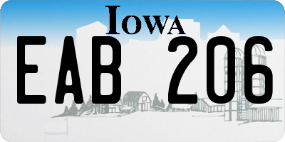 IA license plate EAB206