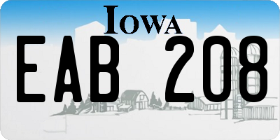 IA license plate EAB208