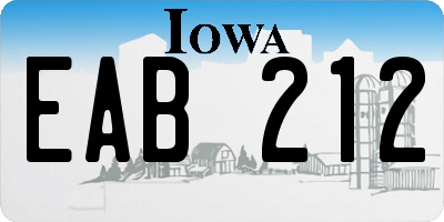 IA license plate EAB212