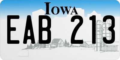 IA license plate EAB213