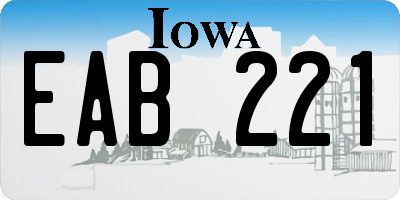 IA license plate EAB221