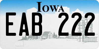 IA license plate EAB222