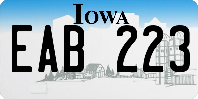 IA license plate EAB223