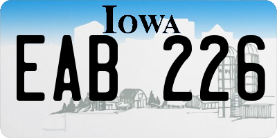 IA license plate EAB226