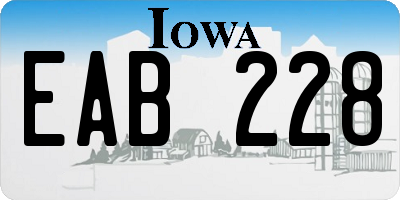 IA license plate EAB228