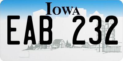 IA license plate EAB232